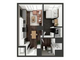 1-bedroom floor plan image